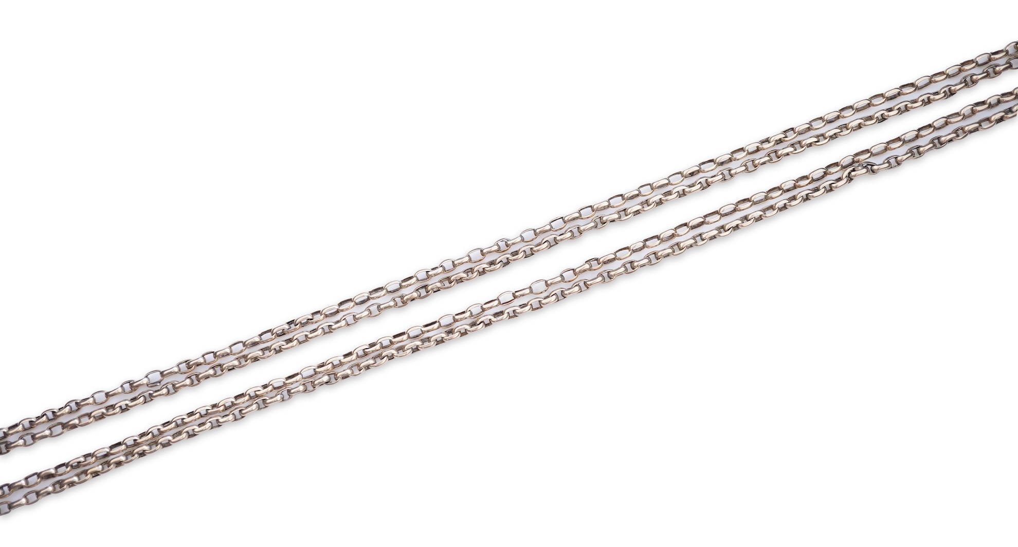 A gold long guard chain, late 19th/early 20th century